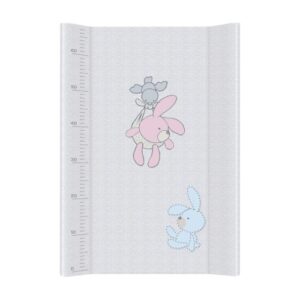 BABY NURSERY CHANGING MAT PADDED HARD BASE 70x50cm FIT COT Bunny Grey 