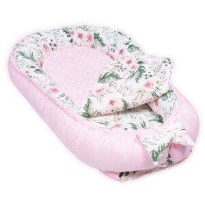 Palulli Φωλίτσα ύπνου μωρού σετ 5 σε 1 MINKY – PINK ROSES