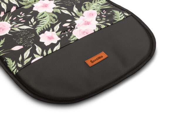 Velvet Pushchair Liner – flowers black